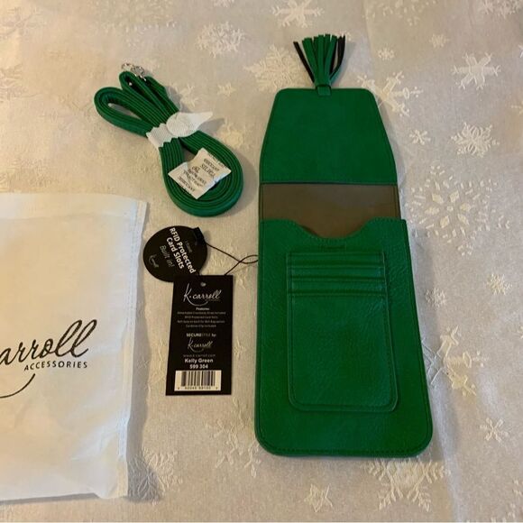 K Carrol Crossbody Wallet Cell Phone Handbag RFID Vegan Leather NWT Gorgeous - Picture 3 of 8